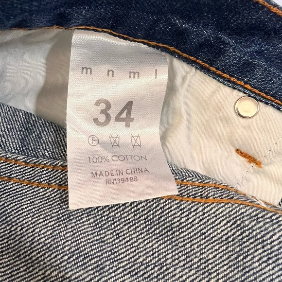 Mnml Jeans Mens 34 Fits 36x32 Patchwork Embroidered Baggy Denim Pants Floral - Picture 3 of 13